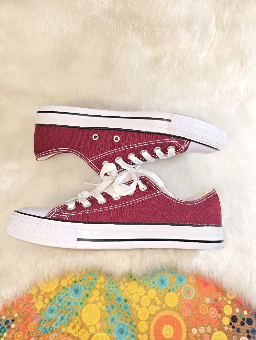 All Sport (Converse-inspired) Classic Low-Top Canvas Sneakers in Burgundy